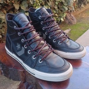 Converse Century Project One Star Black Leather Sneakers Size 8.5 Men Black